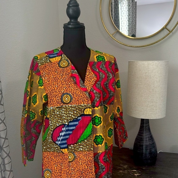 Handmade Ankara Print Duster - Picture 2 of 3
